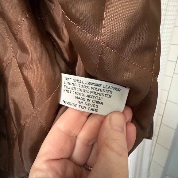 Roundtree & Yorke men's medium brown suede bomber jacket winter casual outdoors - Picture 3 of 8